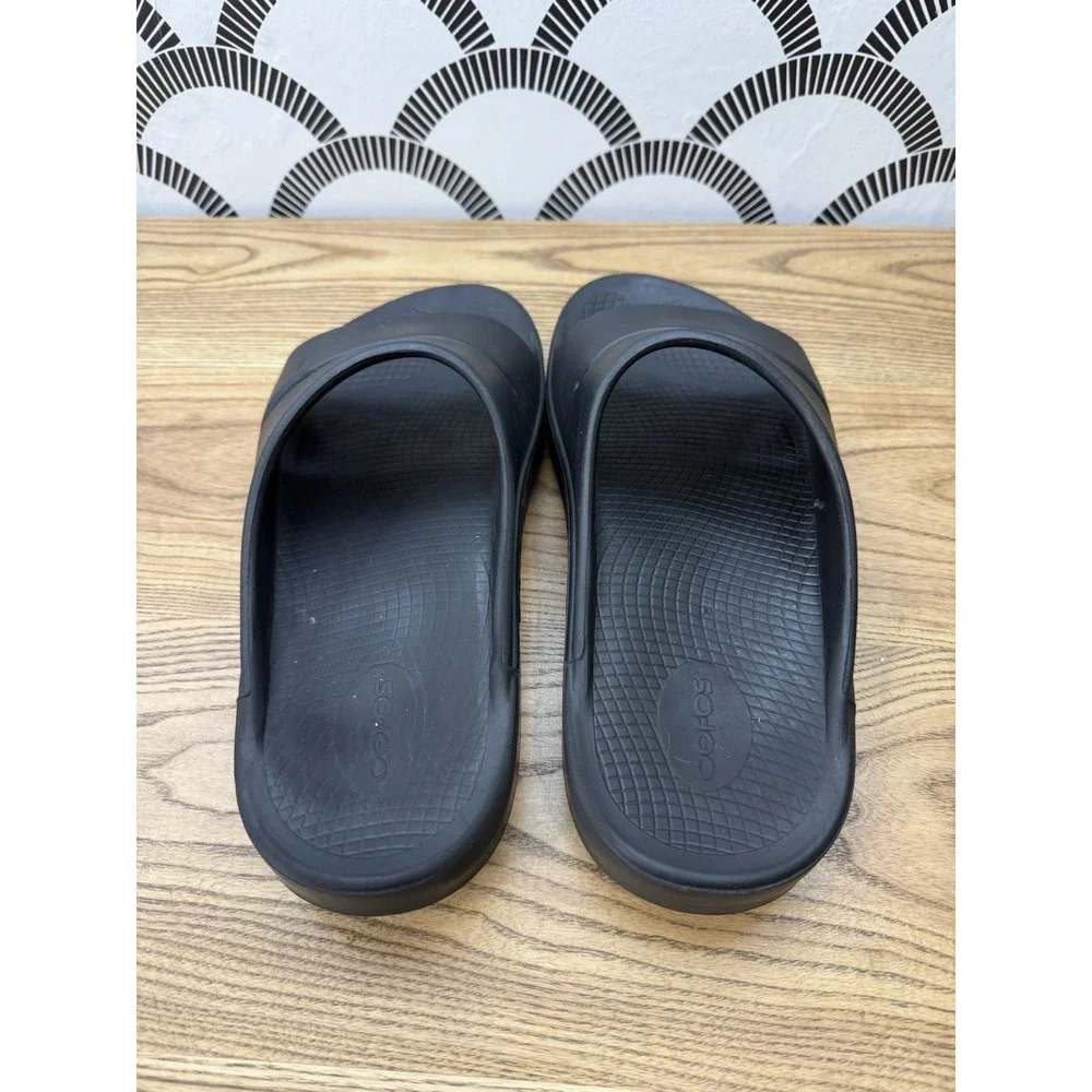 Oofos OOahh Mens 11 /Women 13 Black Beach Walking Outdoor Recovery Slide Sandals